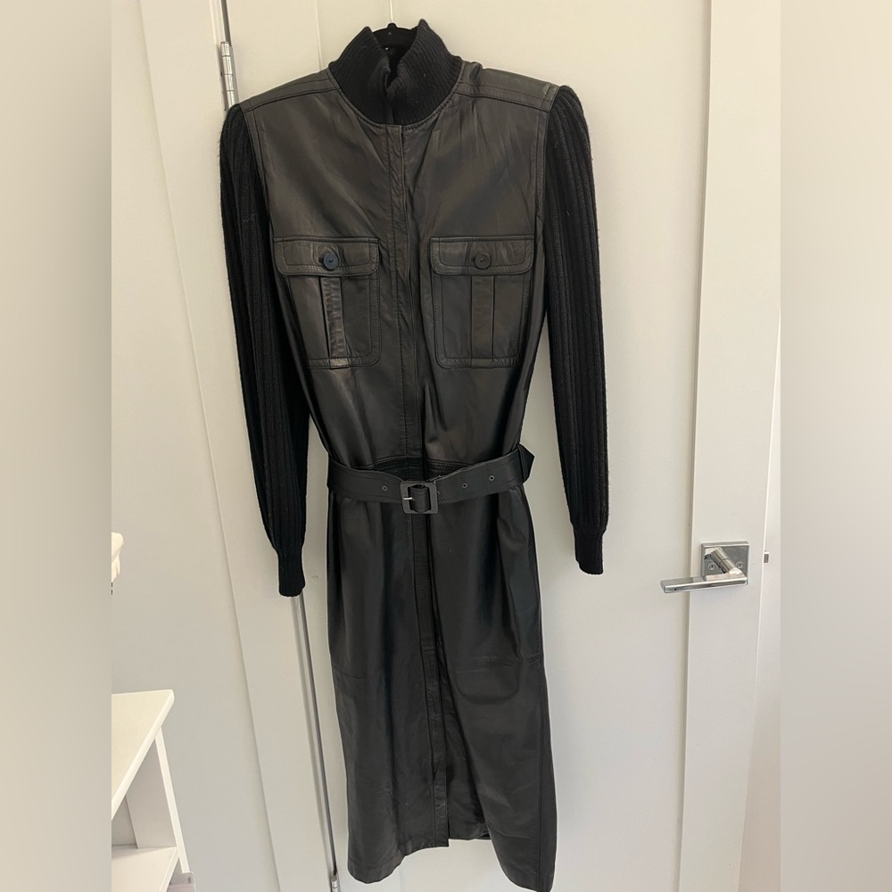 Valentino Leather Trench Coat View 4